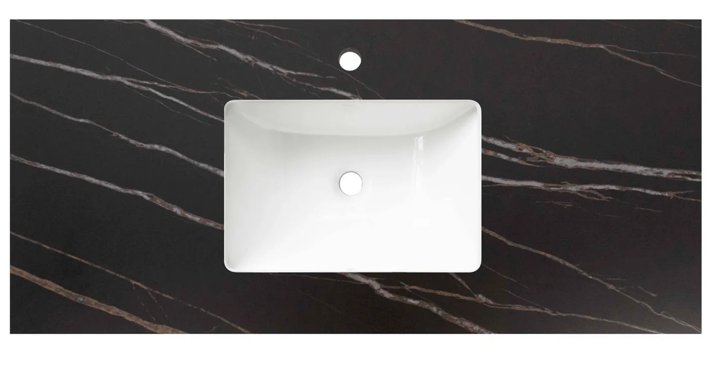 Satin White Boston 1200MM Wall Hung Vanity Under Mount Stone Top