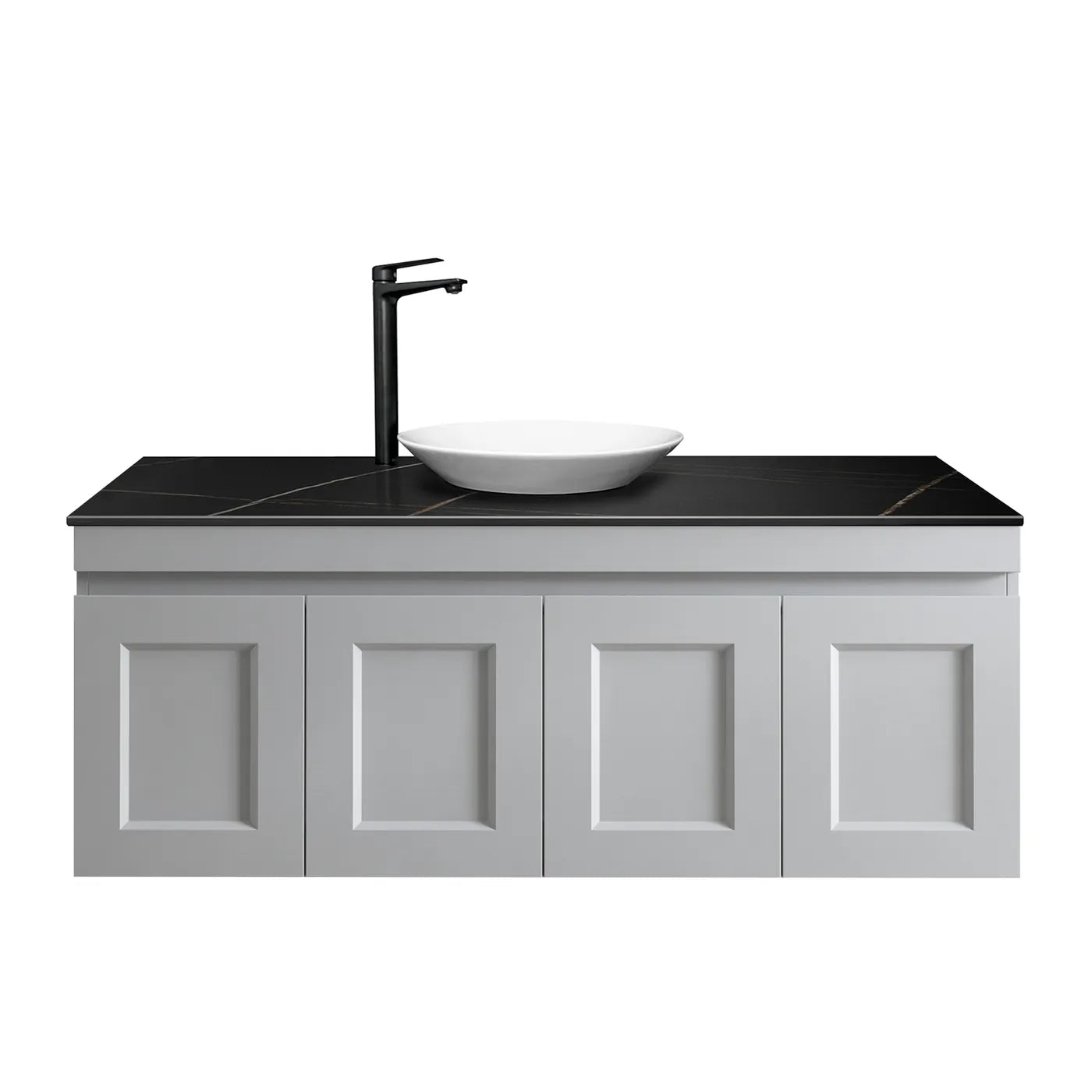 Satin Light Grey Hampton Mark Ii 1200MM Wall Hung Vanity Cabinet Only