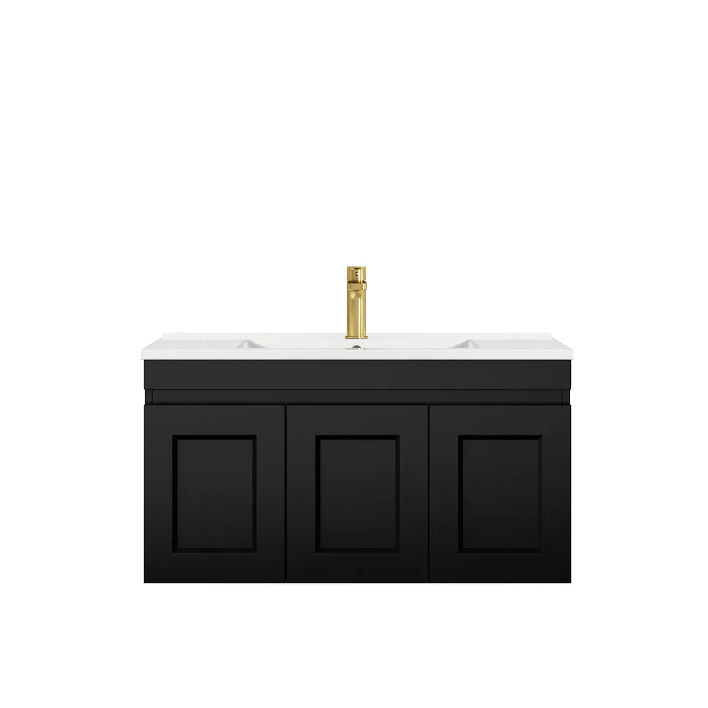 Satin Black Hampton Mark Ii 900MM Wall Hung Vanity Cabinet Only