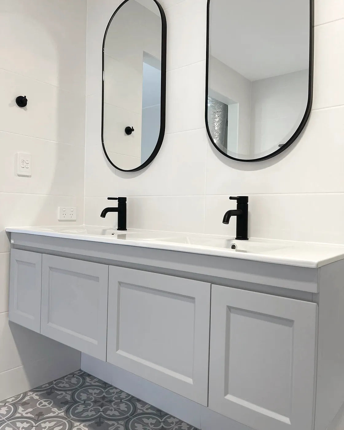 Satin Light Grey Hampton Mark Ii 1500MM Wall Hung Vanity Slimline Ceramic Top