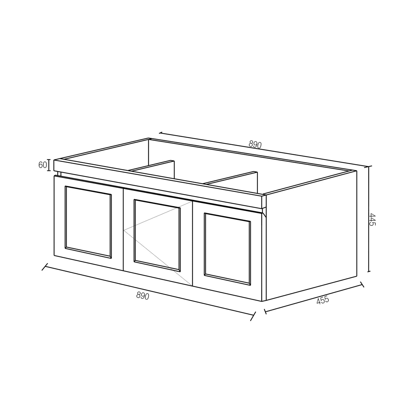 Satin White Hampton Mark Ii 900MM Wall Hung Vanity Cabinet Only