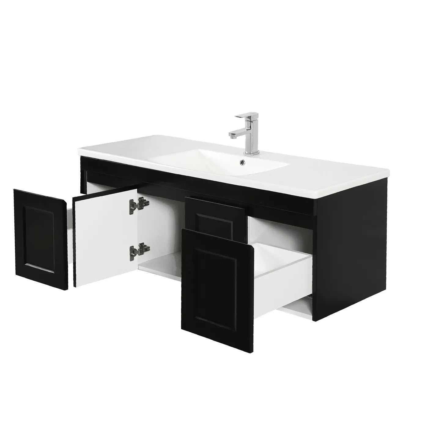 Satin Black Hampton Mark Ii 1200MM Wall Hung Vanity Cabinet Only