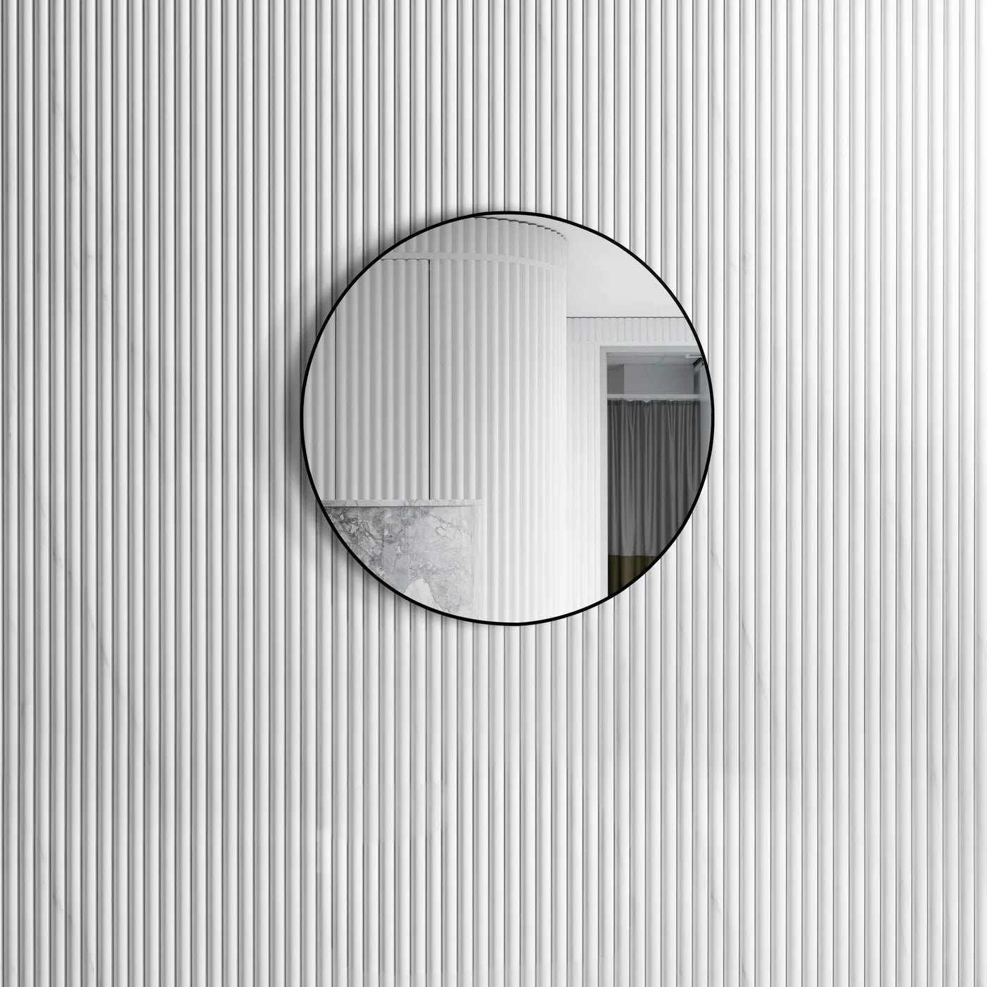 London Black Metal Frame Mirror 700MM