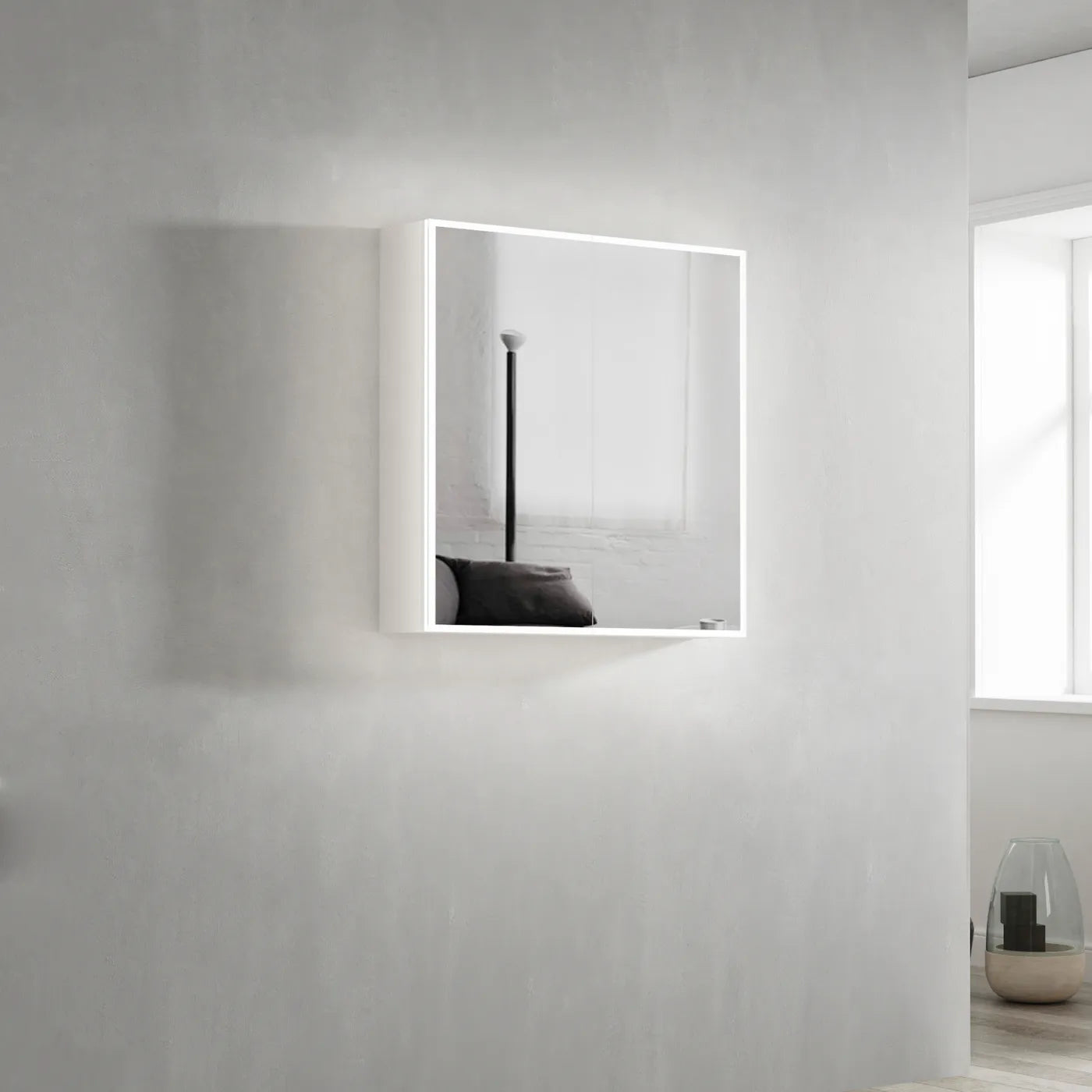 Moonlight Led Shaving Cabinet 750*650*130 2 Doors