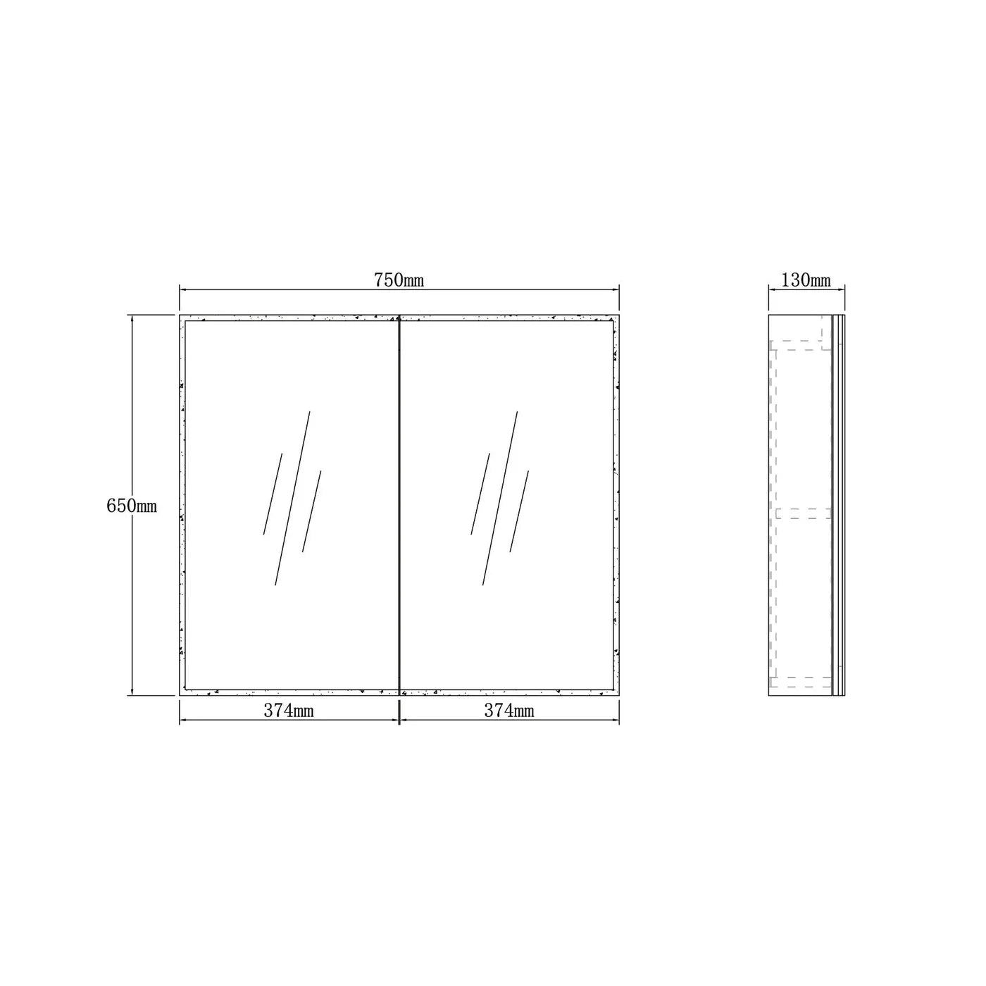 Moonlight Led Shaving Cabinet 750*650*130 2 Doors