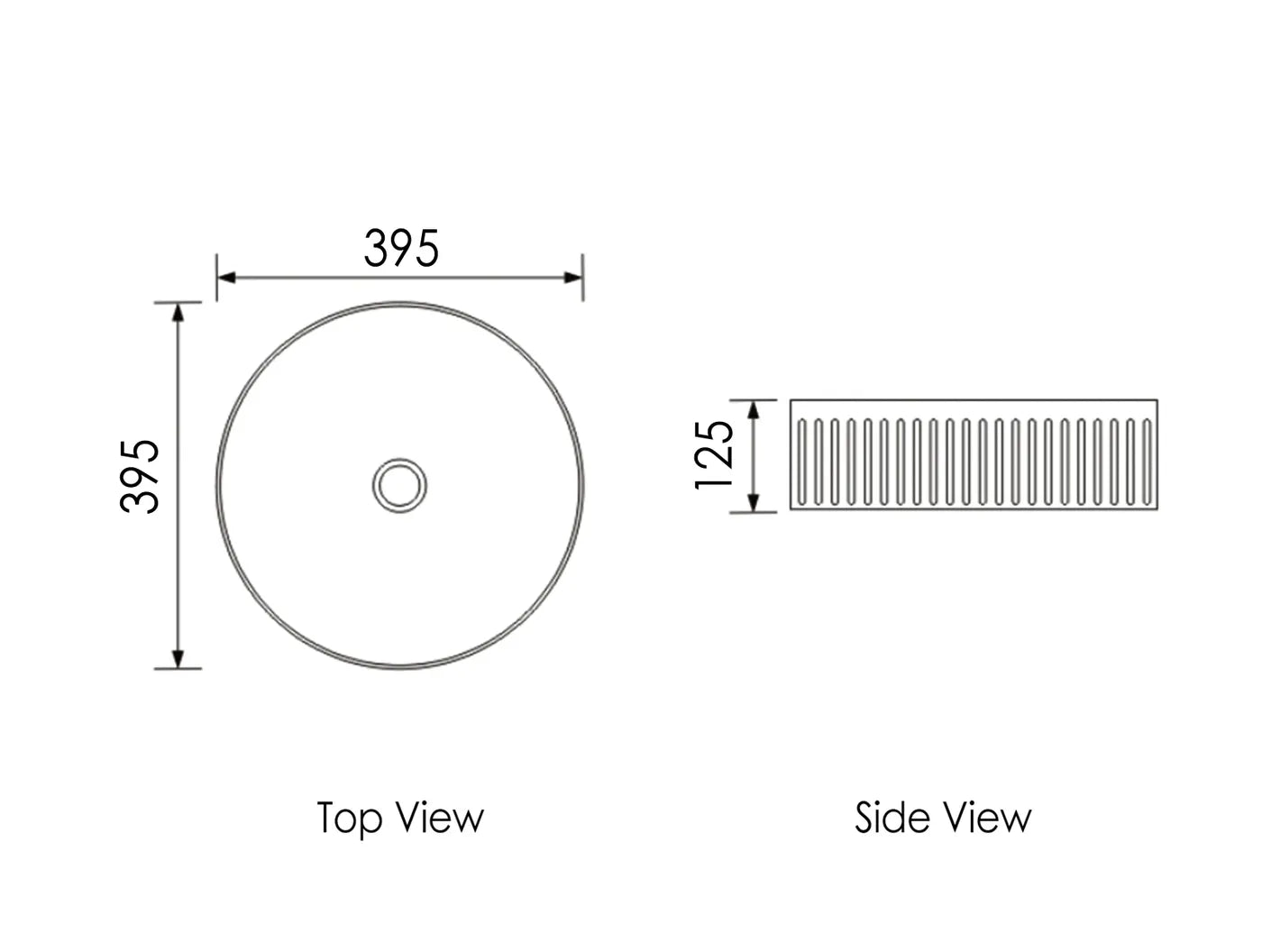 Oxford 395x395x125 Round Matt White Basin