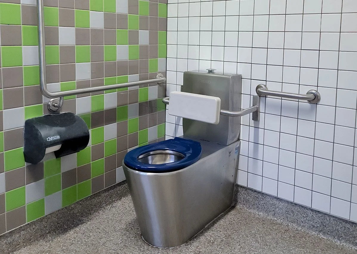 Britex Accessible Toilet Suite – AS1428 Compliant Stainless Steel Design with Dual Flush