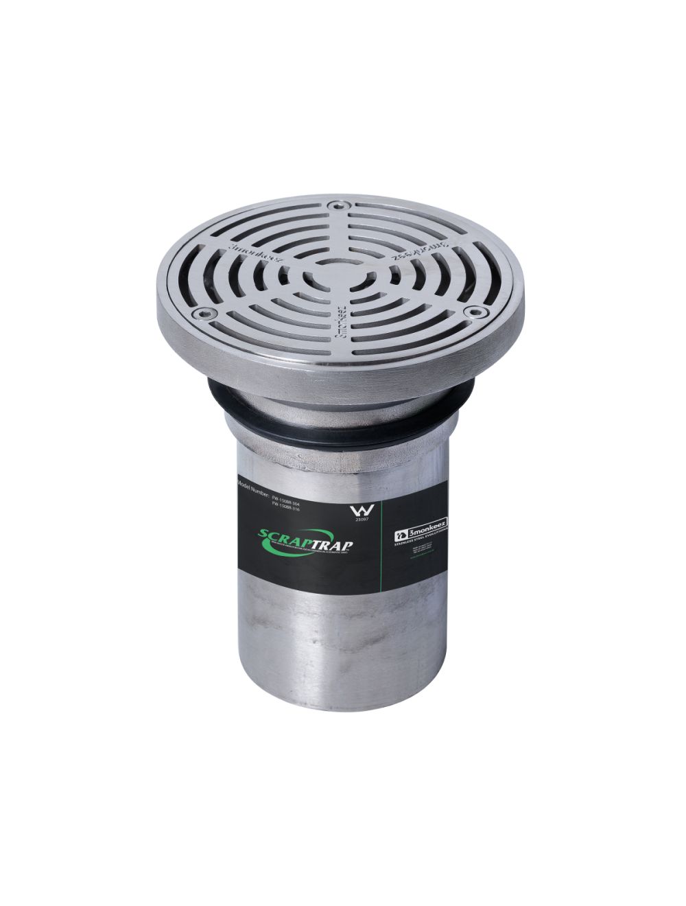 150mm Round Floor Waste Arrestor (suits 100mm pipe) Heel Proof