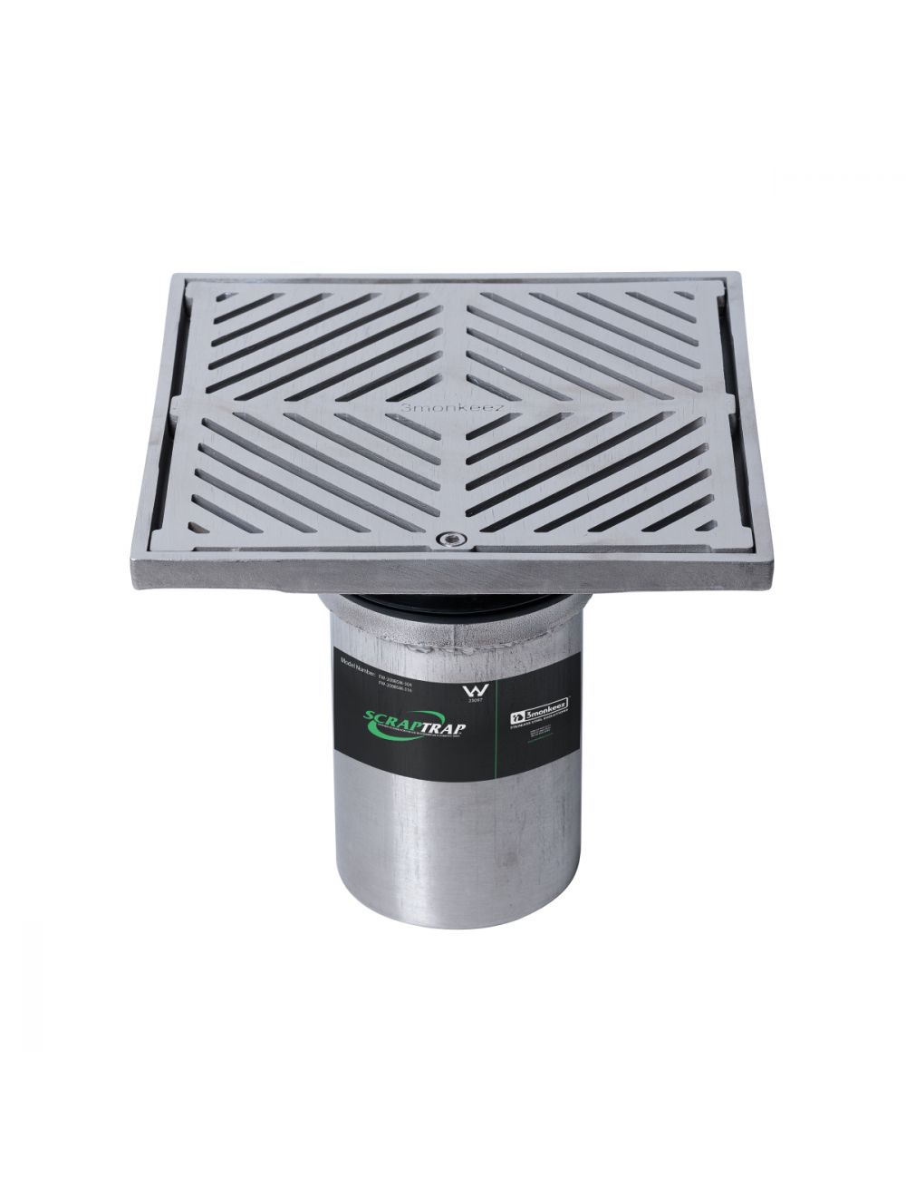 200mm Square Floor Waste Arrestor Bucket Trap (suits 100mm pipe) (Heel Proof)