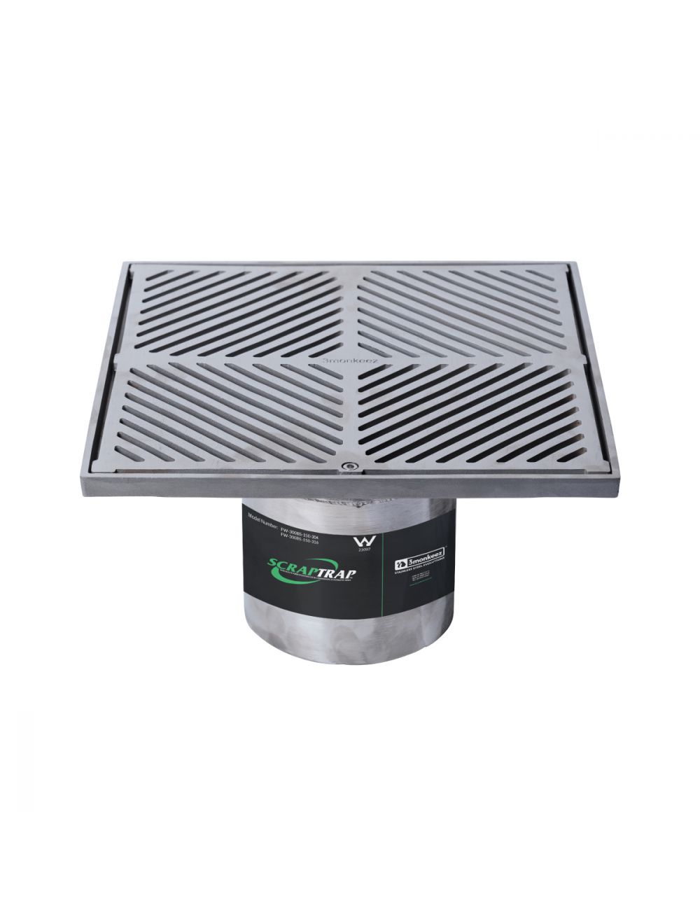 300mm Square Floor Waste Arrestor Bucket Trap (suits 150mm pipe) (Heel Proof)