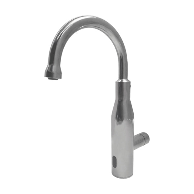 Gentec Zero Lead Stainless Steel 316 Wall Mounted Gooseneck Electronic Tap w/ Internal Infrared Sensor Proprietary Battery Powered
