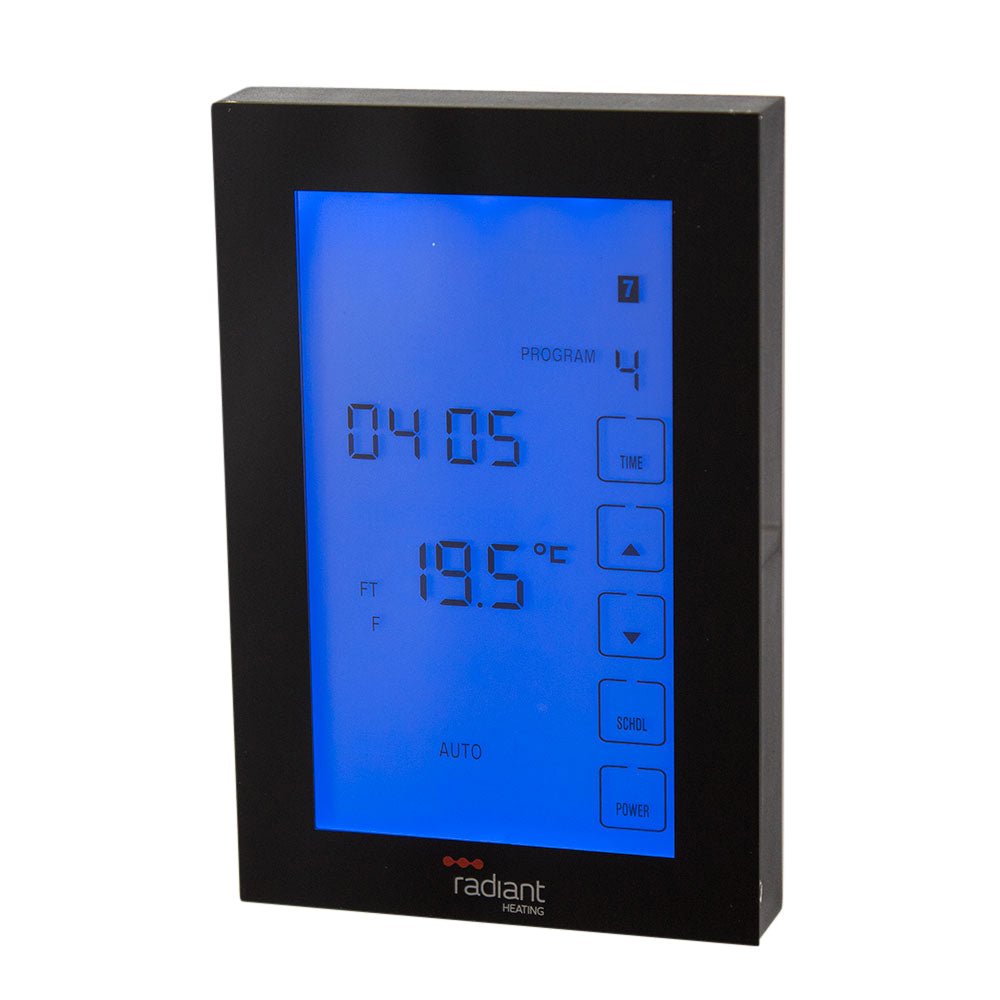 Premium Digital Underfloor Heating Thermostat Black - Vertical