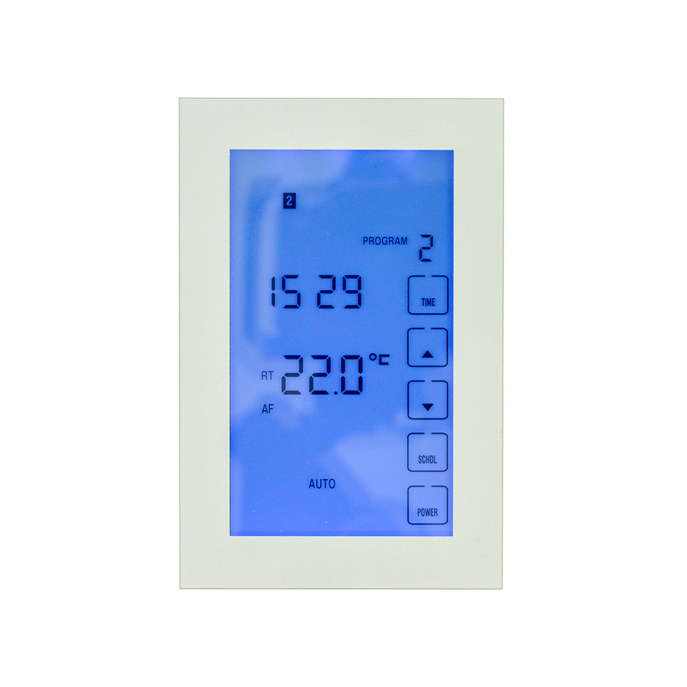 Premium Digital Dual Underfloor Heating Thermostat / Towel Rail Timer Switch Silver - Vertical