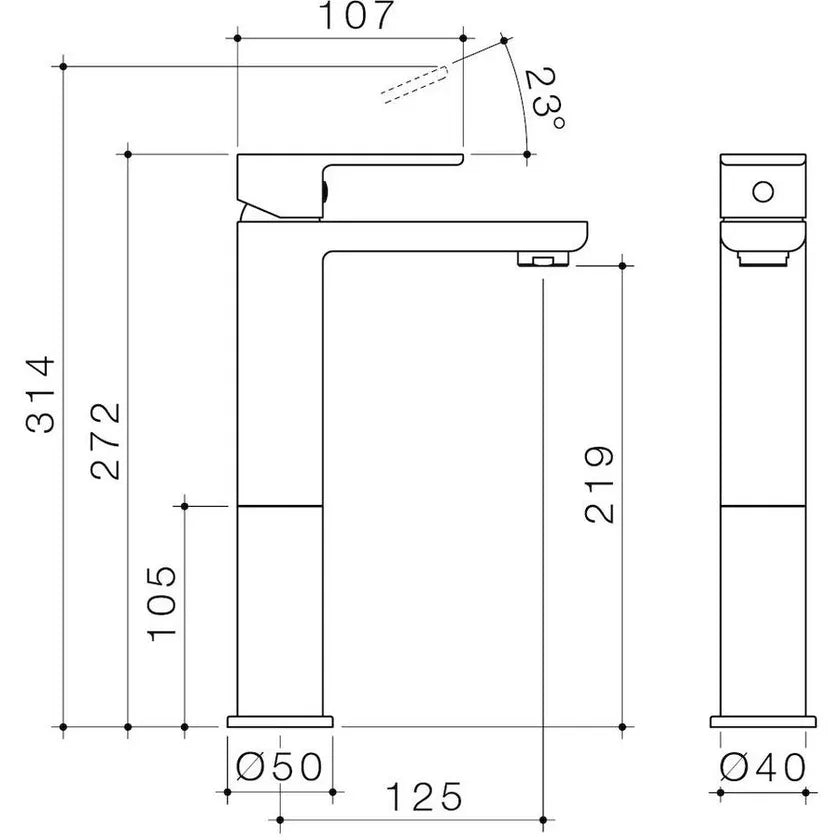Luna Brushed Nickel Tall Basin Mixer