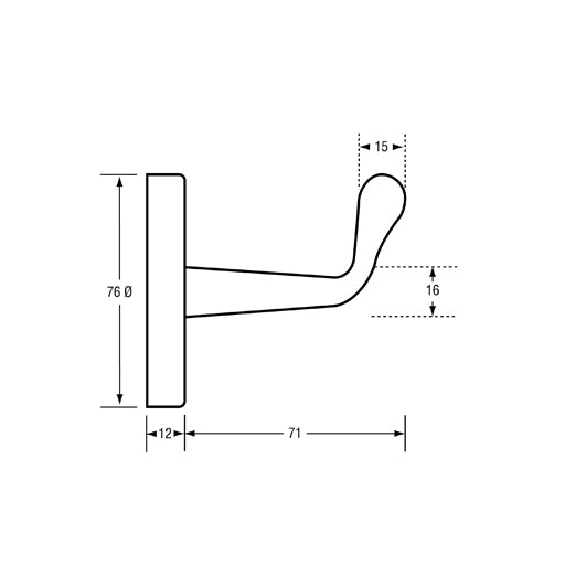 Heavy Duty Robe Hook - Concealed Fix in Polished Stainless Steel