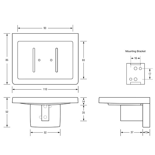Soap Dish with Drain in Satin Stainless Steel 110mmW x 52mmH x 85mmD