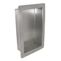 Anti-Ligature Recessed Soap & Shampoo Holder in Satin Stainless Steel