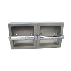 Double Toilet Roll Holder in Satin Stainless Steel