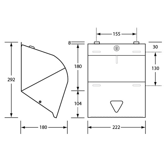 Paper Towel Roll Dispenser Lockable in Satin Stainless Steel