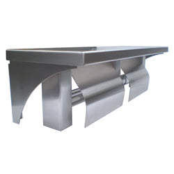 Double Toilet Roll Holder & Shelf in Satin Stainless Steel