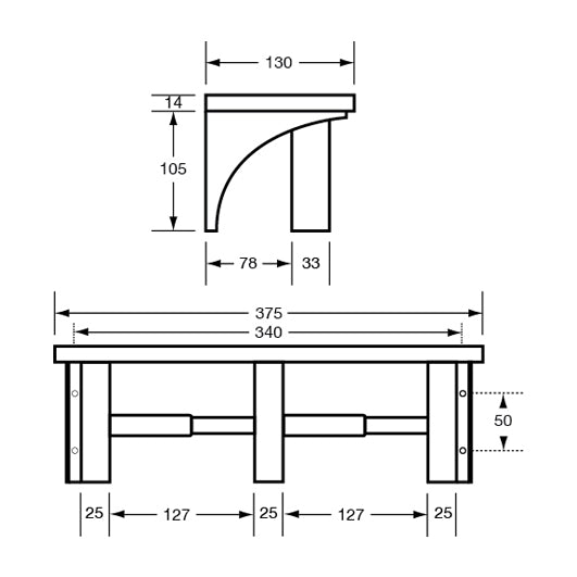 Double Toilet Roll Holder & Shelf in Satin Stainless Steel