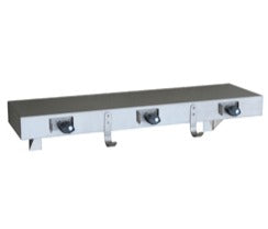 Utility Shelf with Holders, Hooks & Rail in Satin Stainless Steel