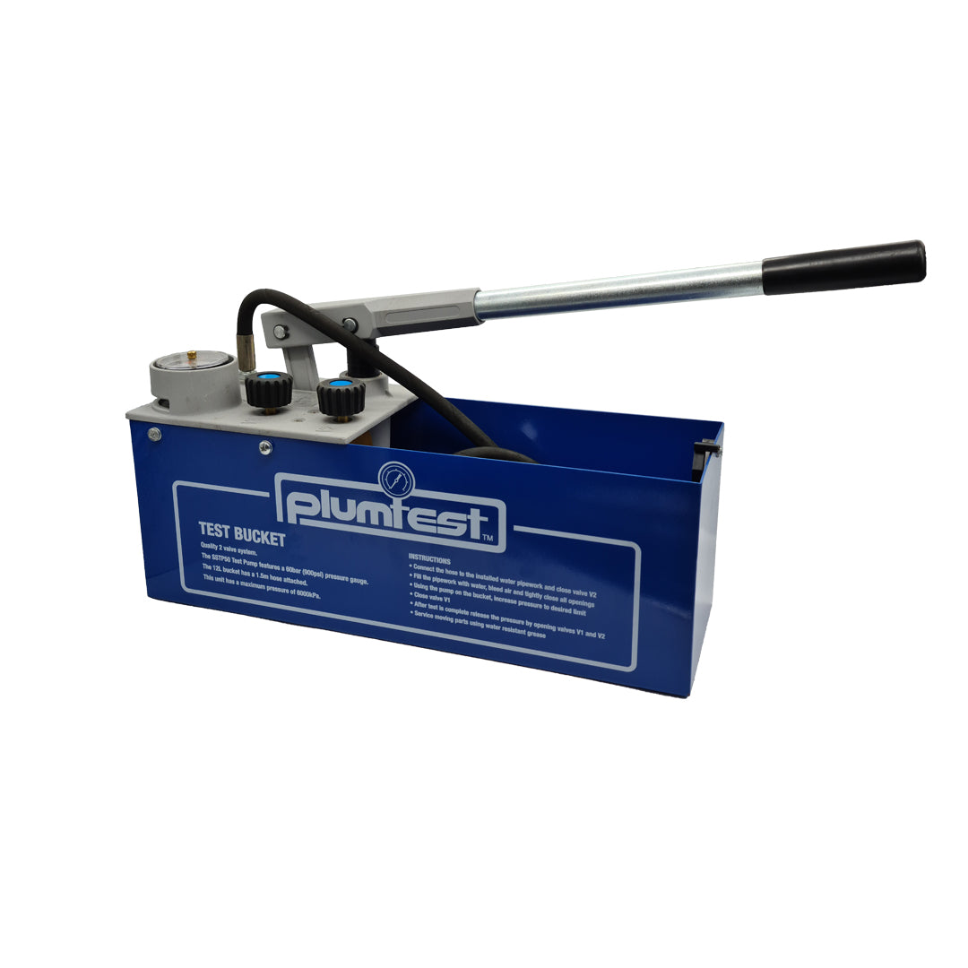 Plumtest Test Bucket - Hydrostatic Pressure Test Pump, 12L Steel, 6000kPa