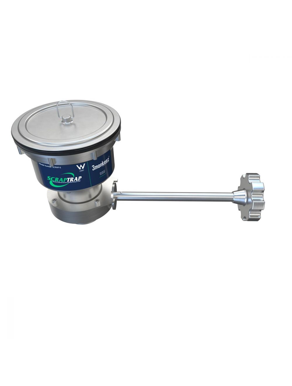 Cast Stainless Sink Waste Arrestor with Cast Stainless Shut Off Valve (125mm)