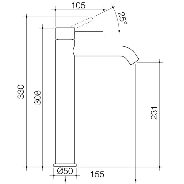 Liano II Tower Basin Mixer Brushed Nickel