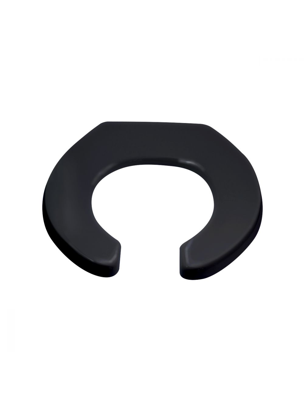 Single Flap Open Front Toilet Seat (Black)