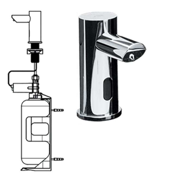 EZ-FILL™ SOAP DISPENSER, STAND-ALONE, LIQUID VANITY MOUNTED, POLISHED CHROME