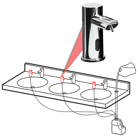EZ-FILL™ SOAP DISPENSER HEAD, MULTI-FEED, FOAM VANITY MOUNTED