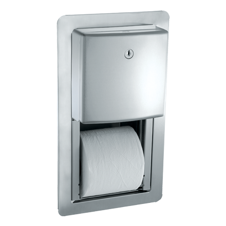 TOILET PAPER DISPENSER, TWIN, HIDE-A-ROLL – SEMI-RECESSED, ROVAL™ COLLECTION