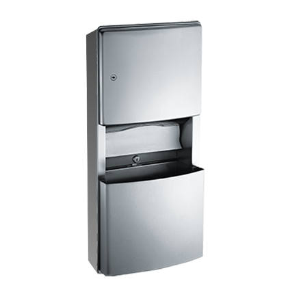 PAPER TOWEL DISPENSER & WASTE BIN 11.2L – SURFACE MOUNTED, ROVAL™ COLLECTION