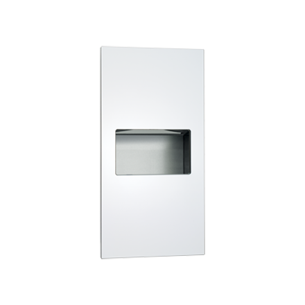 PAPER TOWEL DISPENSER & WASTE BIN 8.4L – COMPLETELY RECESSED, WHITE PHENOLIC DOOR, PIATTO™ COLLECTION