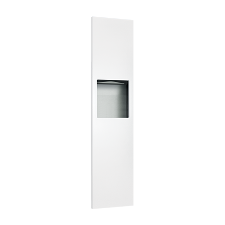 PAPER TOWEL DISPENSER & WASTE BIN 16L – COMPLETELY RECESSED, WHITE PHENOLIC DOOR, PIATTO COLLECTION