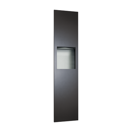 PAPER TOWEL DISPENSER & WASTE BIN 16L COMPLETELY RECESSED, MATTE BLACK PHENOLIC DOOR, PIATTO COLLECTION