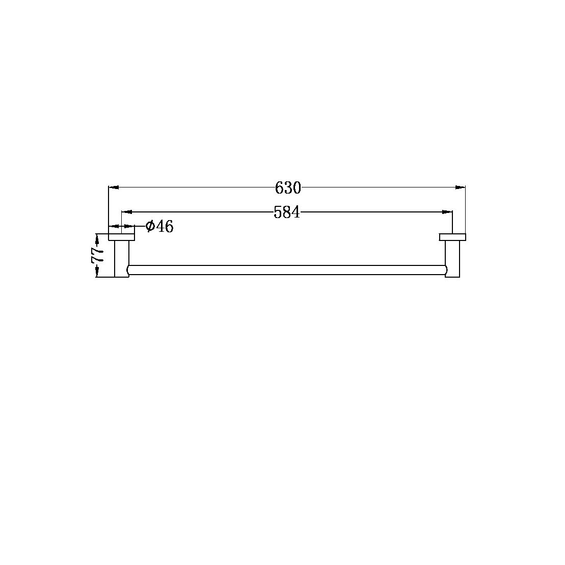 Mecca Single Towel Rail