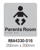 PARENTS ROOM BRAILLE & TACTILE SIGN STAINLESS