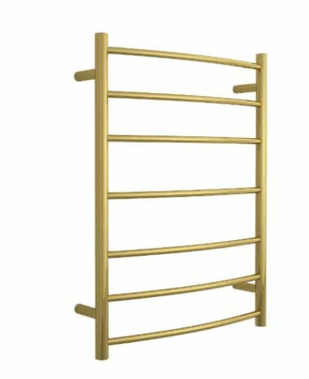 Polished Gold Curved Round Ladder Heated Rail