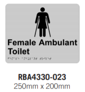 FEMALE AMBULANT BRAILLE & TACTILE SIGN STAINLESS