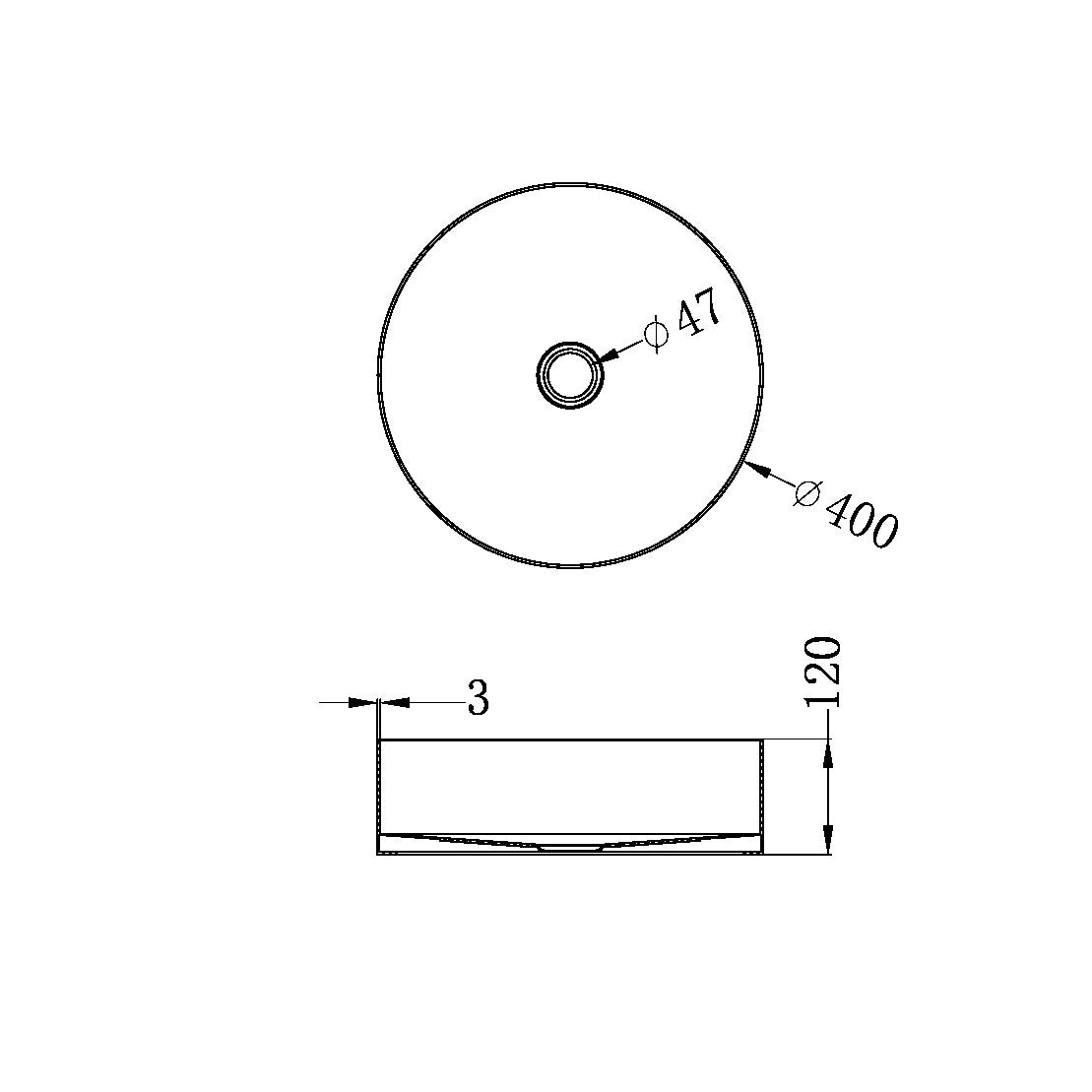Round 400MM Stainless Steel Basin