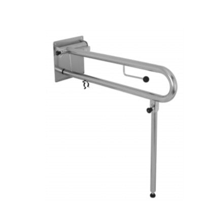 BARIATRIC DROP DOWN GRAB RAIL WITH TOILET ROLL HOLDER | LH