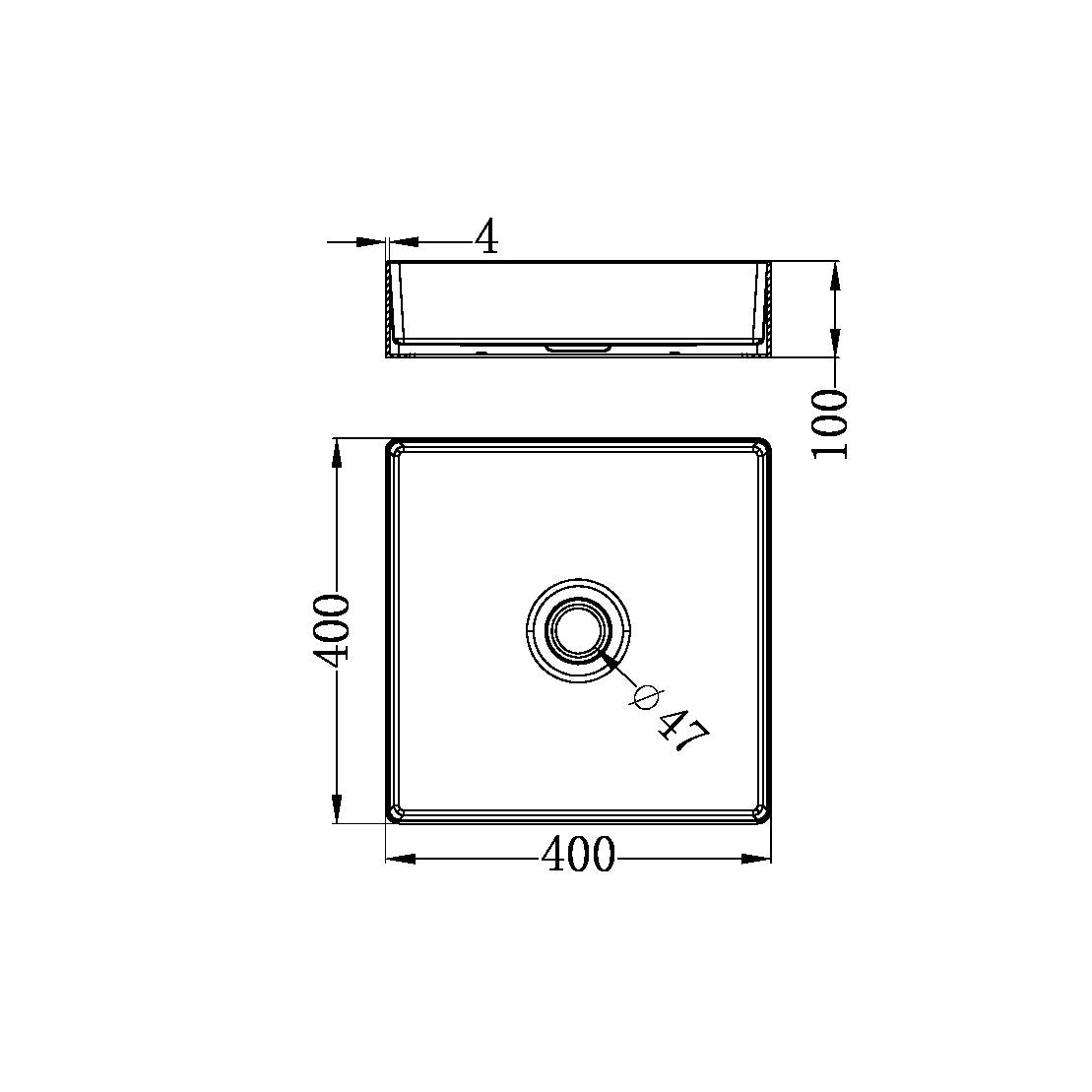 Square Stainless Steel Basin