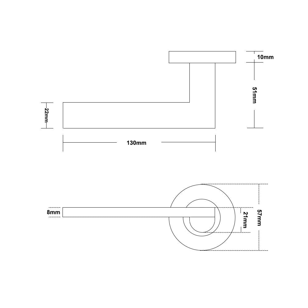 Matt Black Passage Door Handle Hamilton
