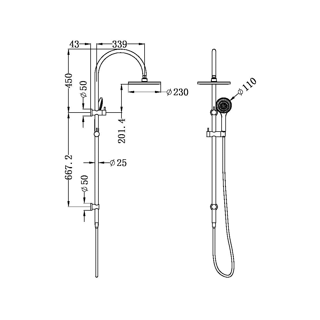 Mecca Twin Shower With Air Shower