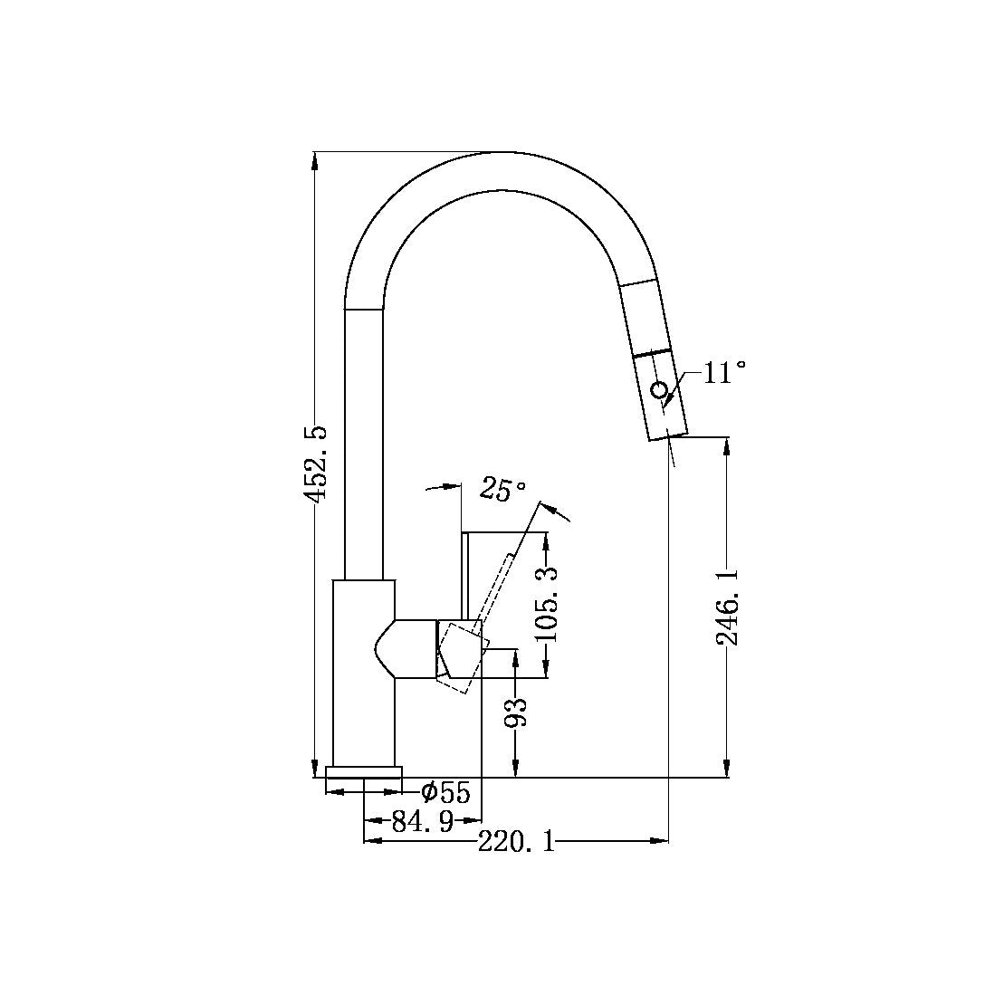 Mecca Pull Out Sink Mixer With Vege Spray Function