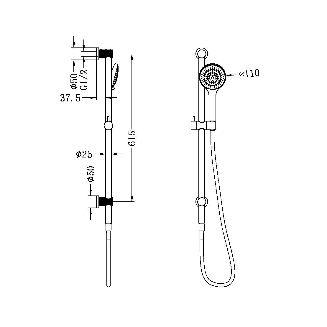 Opal Rail Shower