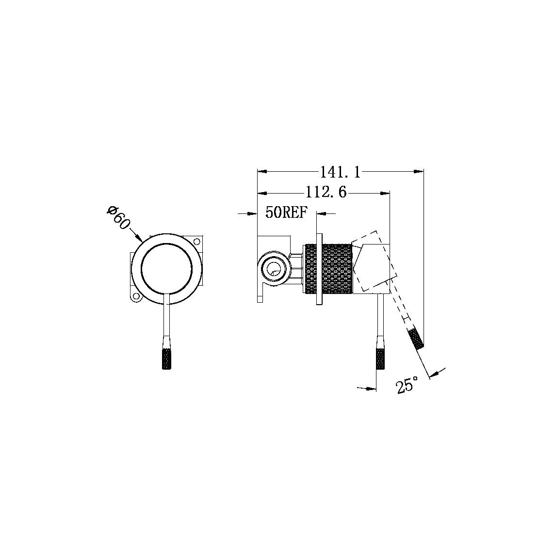 Opal Shower Mixer with 60mm Plate