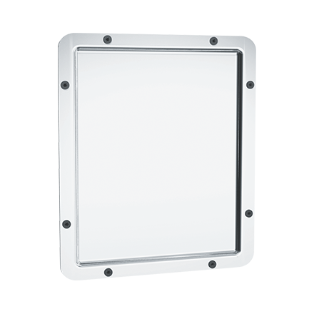 MIRROR, SECURITY, FRAMED #8 MIRROR POLISH 256 X 294 MM – FRONT MOUNT